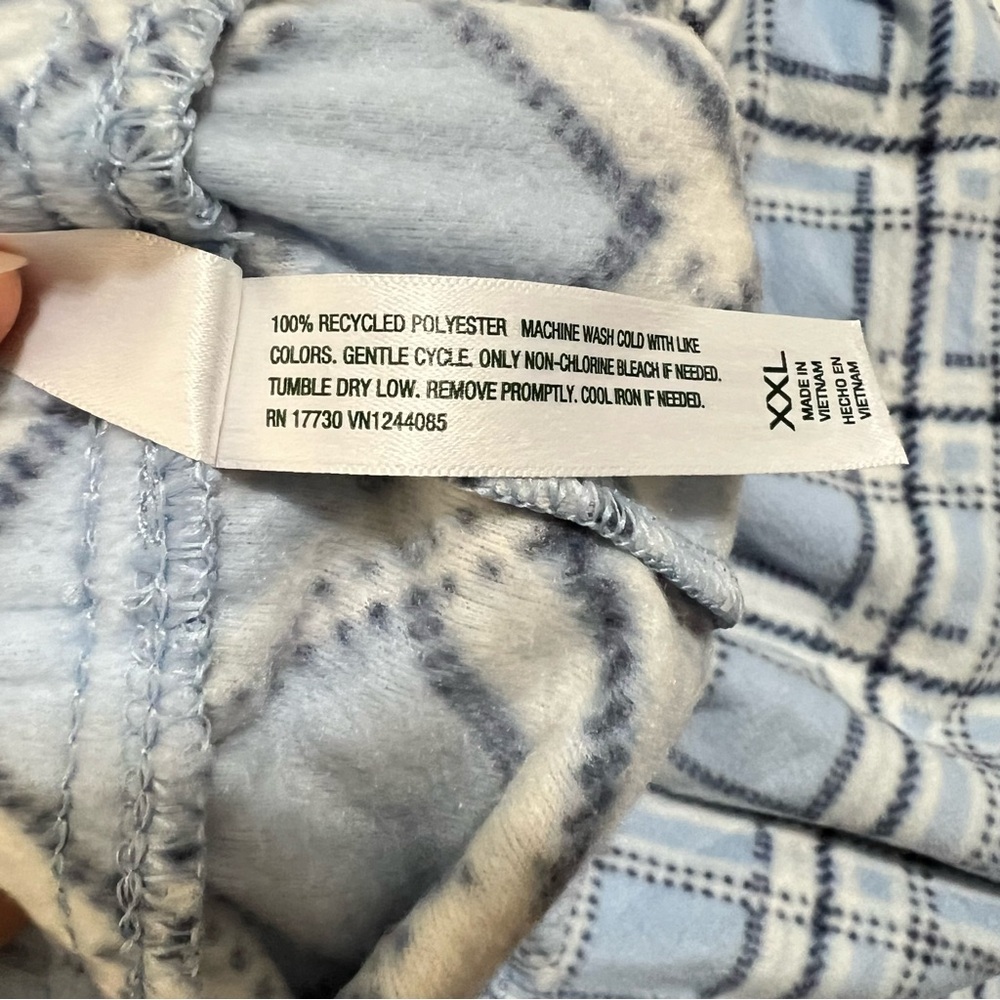NWT wild fable Women's Microfleece Straight Legs Pajama Pants- Blue Plaid XXL - Picture 9 of 12